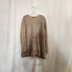 H&M Beige Lt Brown Neutral Earthy Relaxed Knit Comfy Pullover Sweater Womens XL